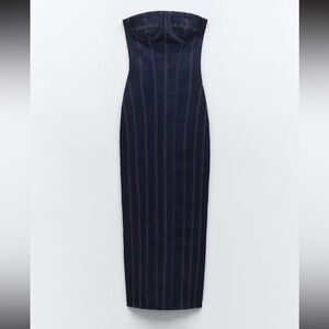 Zara denim midi dress